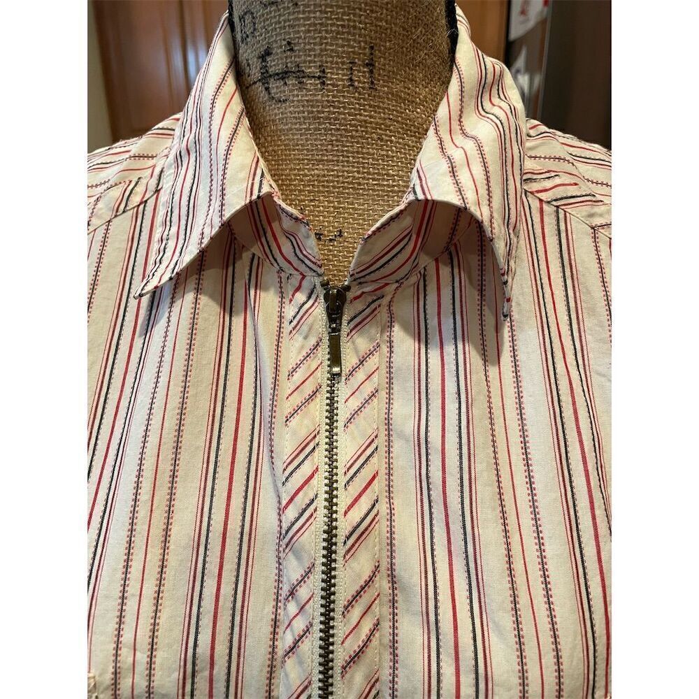 *3/$15 Bandolino Women's Striped Zippered Blouse Multicolor Size L Casual - Picture 2 of 11